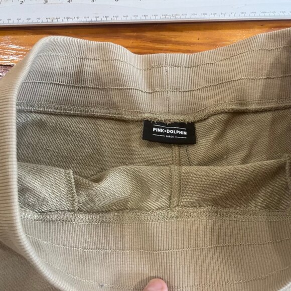 Pink Dolphin Racing RARE+ Posi Flame Embroidered Jogger Tan Men's Size Large - Picture 6 of 9